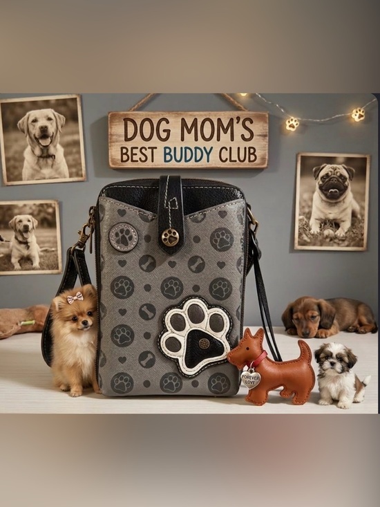 Chala Handbags - Chala Snap Crossbody bag features a whimsical, embossed paw print